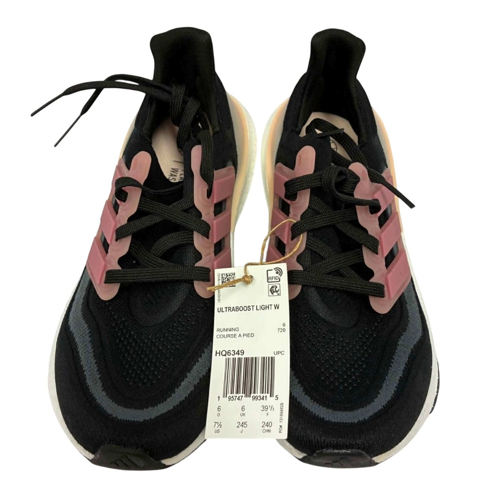 Adidas Ultraboost Light Women 7.5 Black Pink NWT HQ6349 Running Shoes